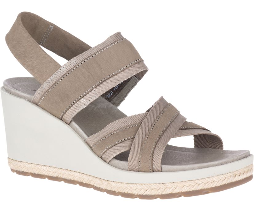 Sandały Merrell Kaiteri Wedge Strap - Sandały Damskie Merrell - Szare [GHFQN-6108]